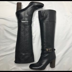 TORY BURCH Jenna Mid Heel Tall Leather Boots